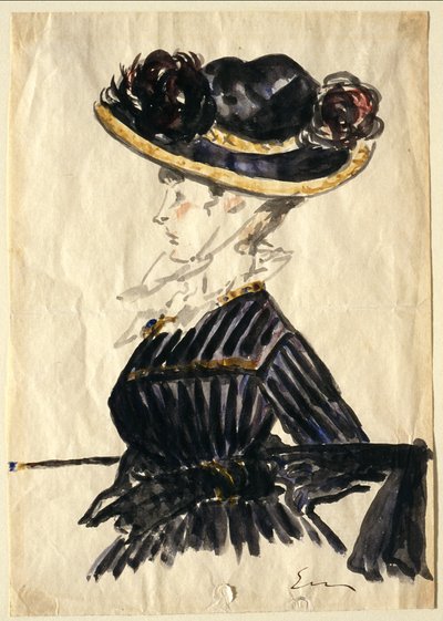 Mujer con sombrero grande de Édouard Manet