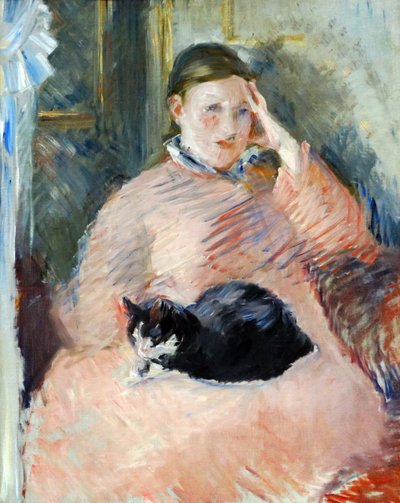 Mujer con un gato circa 1880-2 de Édouard Manet