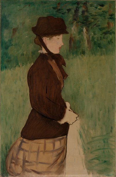 mujer joven en un jardín de Édouard Manet