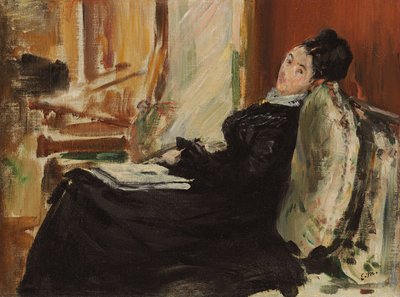 Joven mujer con libro; Jeune femme au livre, c.1875 de Édouard Manet
