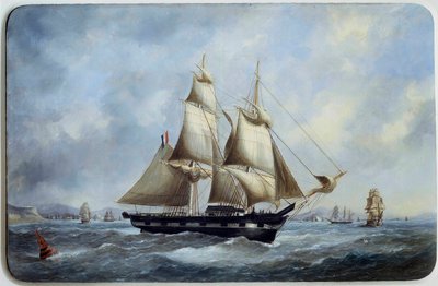 Un ladrillo brasileño saliendo del puerto de Le Havre de Edouard Marie Adam