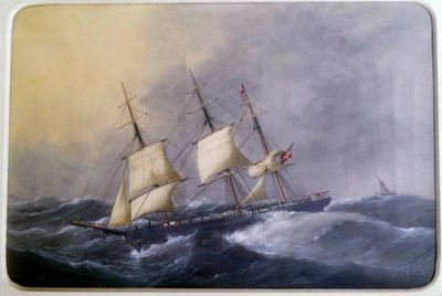 Un tres mástiles de comercio en 1882 de Edouard Marie Adam
