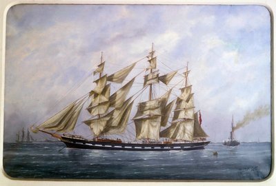 El Rossdhu, tres mástiles ingleses con navegación seca de Edouard Marie Adam