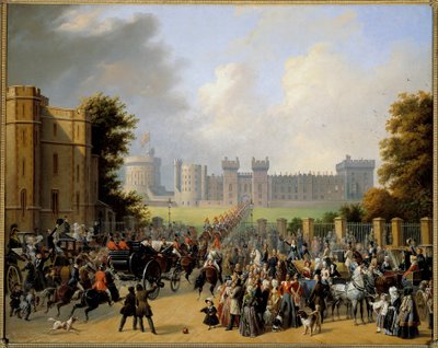 Llegada de Luis Felipe I al Castillo de Windsor 8/10/1844 de Edouard Pingret