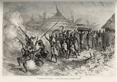 Un funeral en el Siene-re, en Fourou (Mali) (grabado) de Edouard Riou