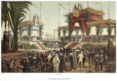 Canal de Suez. La tribuna de los soberanos, 1869 de Edouard Riou