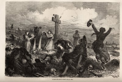 Celebración de la fiesta de los muertos en Cuzco de Edouard Riou
