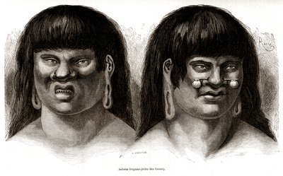 Pareja de indios Orejones peruanos (tribu de los Ccotos) de Edouard Riou