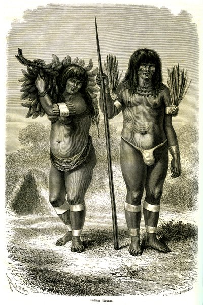 Pareja de indios ticuna de Perú de Edouard Riou
