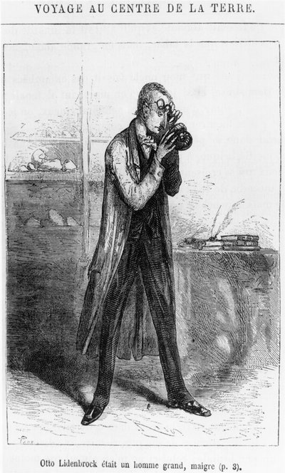 Profesor Otto Lidenbrock, ilustración de 