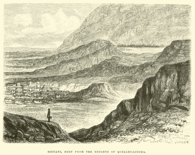 Sicuani, visto desde las alturas de Quellhuacocha de Edouard Riou