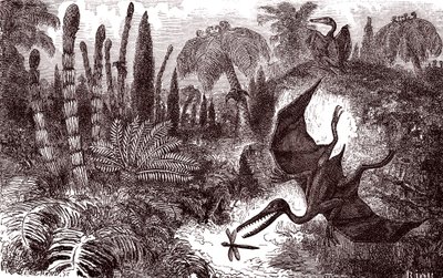 La Tierra en el período liásico de Edouard Riou