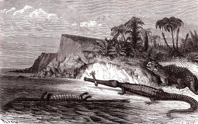 El Teleosaurus y el Hyleosaurus de Edouard Riou
