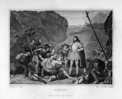 Ariosto, respetado por bandidos, c. 1833 de Edouard Schuler