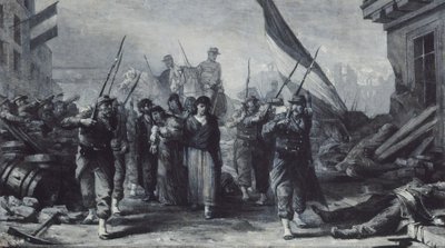 Incendio del Hôtel de Ville en 1871, en 1871 (óleo sobre lienzo) de Edouard Toudouze