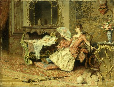 Cuidando al bebé de Edouard Toudouze