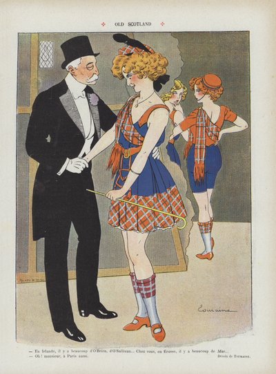 Vieja Escocia. Ilustración para Le Rire de Edouard Touraine