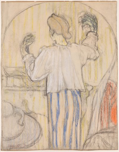 Frente al espejo (frente) de Edouard Vuillard