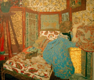 La dama azul con niño de Edouard Vuillard
