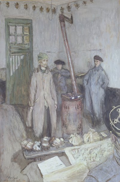 Interrogatorio de un prisionero alemán por un oficial francés, 1917 de Edouard Vuillard
