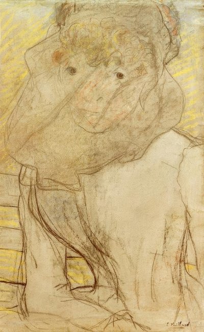 Joven mujer con violeta de Edouard Vuillard