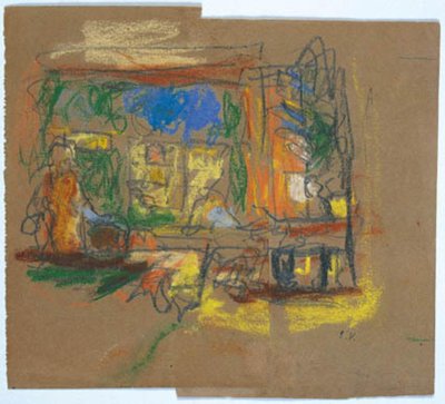 Vista a través de una ventana hacia una habitación de Edouard Vuillard