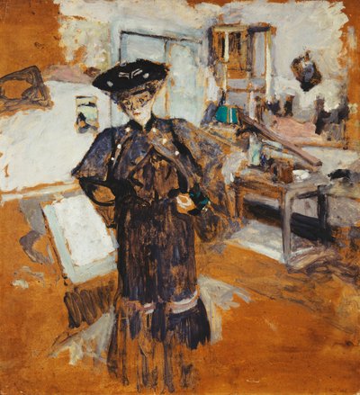 Dama con Velo, con Manos en las Caderas de Edouard Vuillard