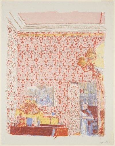 Landschaften und Innenräume: Innenraum mit rosa Tapete I de Edouard Vuillard