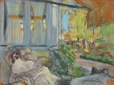 Madame Hessel leyendo en la terraza de Edouard Vuillard