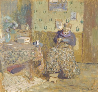 Madame Vuillard cosiendo, 1920 de Edouard Vuillard