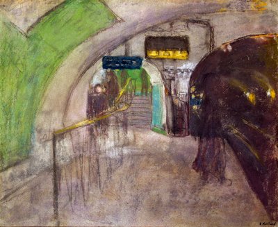 Estación de metro Vista de los muelles en el subterráneo, siglo XX de Edouard Vuillard