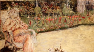 Mme Hessel en el Jardín de Cézanne en Vaucresson de Edouard Vuillard