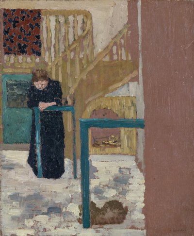 Mme Vuillard en un estudio de diseñadores de escenarios, 1893-94 de Edouard Vuillard