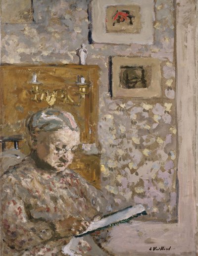 Mme Vuillard con un tapiz, c.1910 de Edouard Vuillard