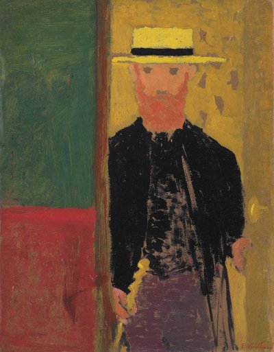 Autorretrato con sombrero de paja, ca. 1892 de Edouard Vuillard