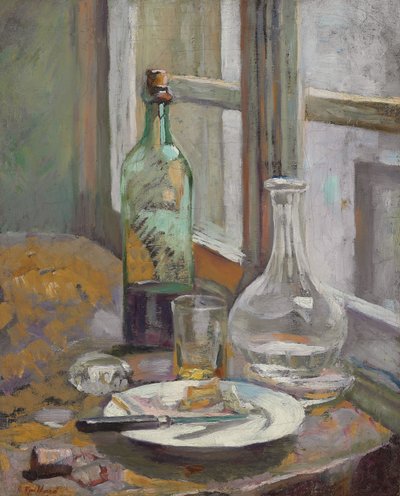 Naturaleza muerta con botella y jarra, c.1889-1890 de Edouard Vuillard