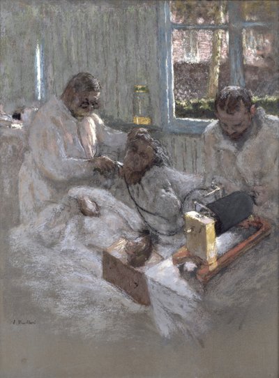 El cardiólogo Henri Vaquez (1860-1936) y su asistente, el doctor Parvu, en la Pitié, c.1918-21 de Edouard Vuillard