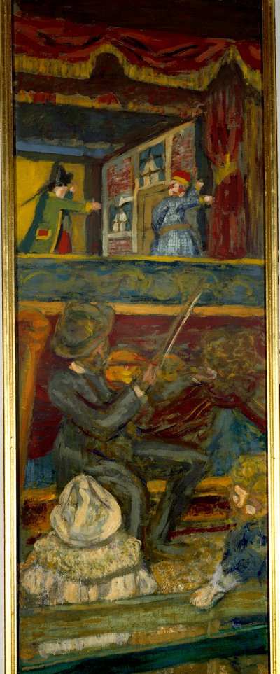 El Teatro Guignol Un violinista y un espectáculo de marionetas (detalle) siglo XX de Edouard Vuillard