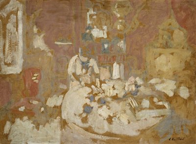 La mesa (óleo sobre cartón) de Edouard Vuillard