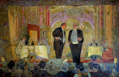 El pequeño café, siglo XX. París, Comedia de los Campos Elíseos de Edouard Vuillard