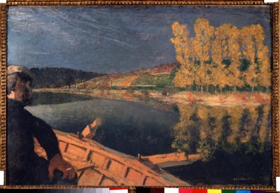 El contrabandista. Cipa (Xavier Cyprien) Godebski (1874-1937) en el río Yonne de Edouard Vuillard
