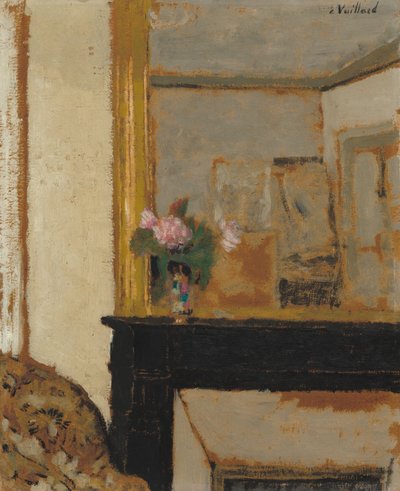 Jarrón de Flores en una Repisa, c. 1900 de Edouard Vuillard