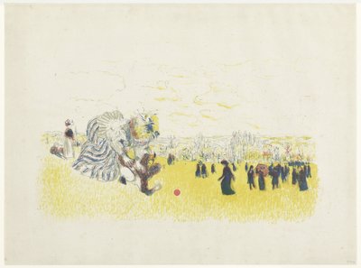 Mujer y niño jugando en el parque con andadores Juegos de niños de Edouard Vuillard