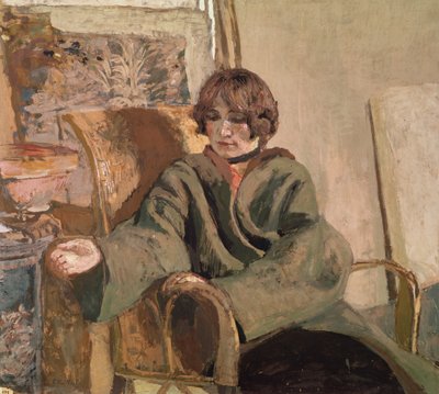 Mujer sentada junto a una estufa de Edouard Vuillard