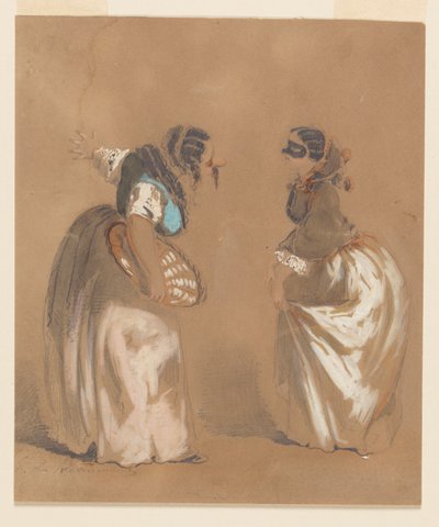 Dos Damas Enmascaradas Saludando de Edouard de Beaumont