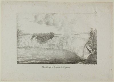 Vista de las cataratas del Niágara de Edouard de Montule