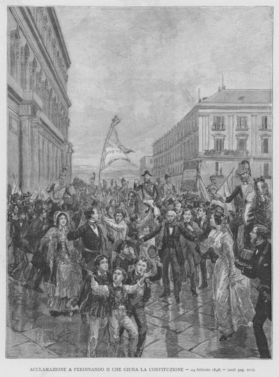 Aclamación A Fernando II Que Jura La Constitución, 24 de febrero de 1848 de Edouardo Matania