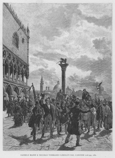 Daniele Manin y Niccolo Tommaseo liberados de la cárcel de Edouardo Matania