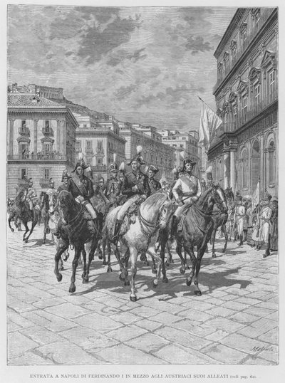 Entrada a Nápoles de Fernando I en medio de sus Aliados Austriacos de Edouardo Matania