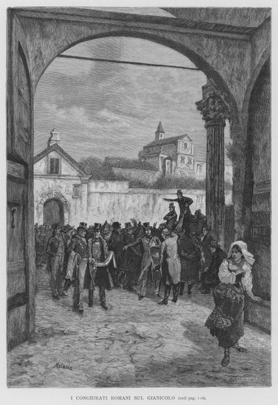 Los conspiradores romanos en el Gianicolo de Edouardo Matania
